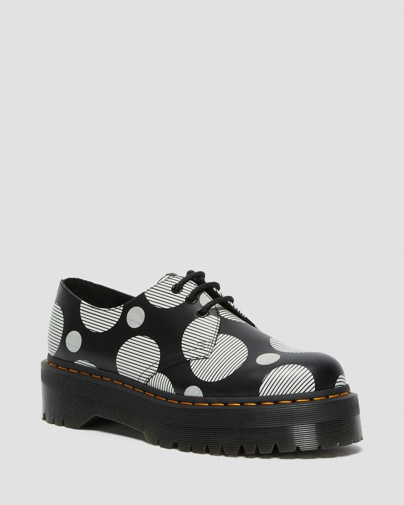 Dr Martens 1461 Polka Dot Smooth Leren Platform Schoenen Heren Zwart | NL 196NWY